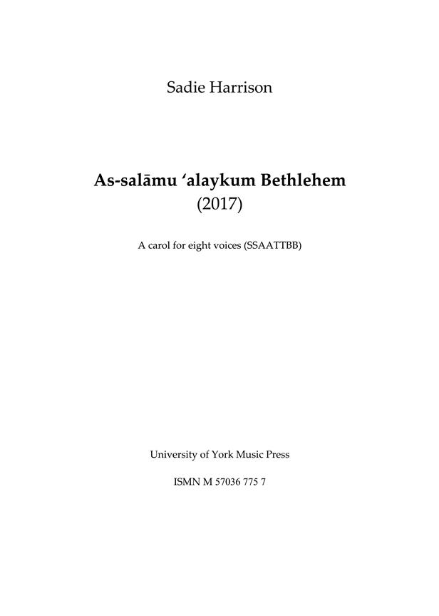 As-Sal?mu ?Alaykum Bethlehem